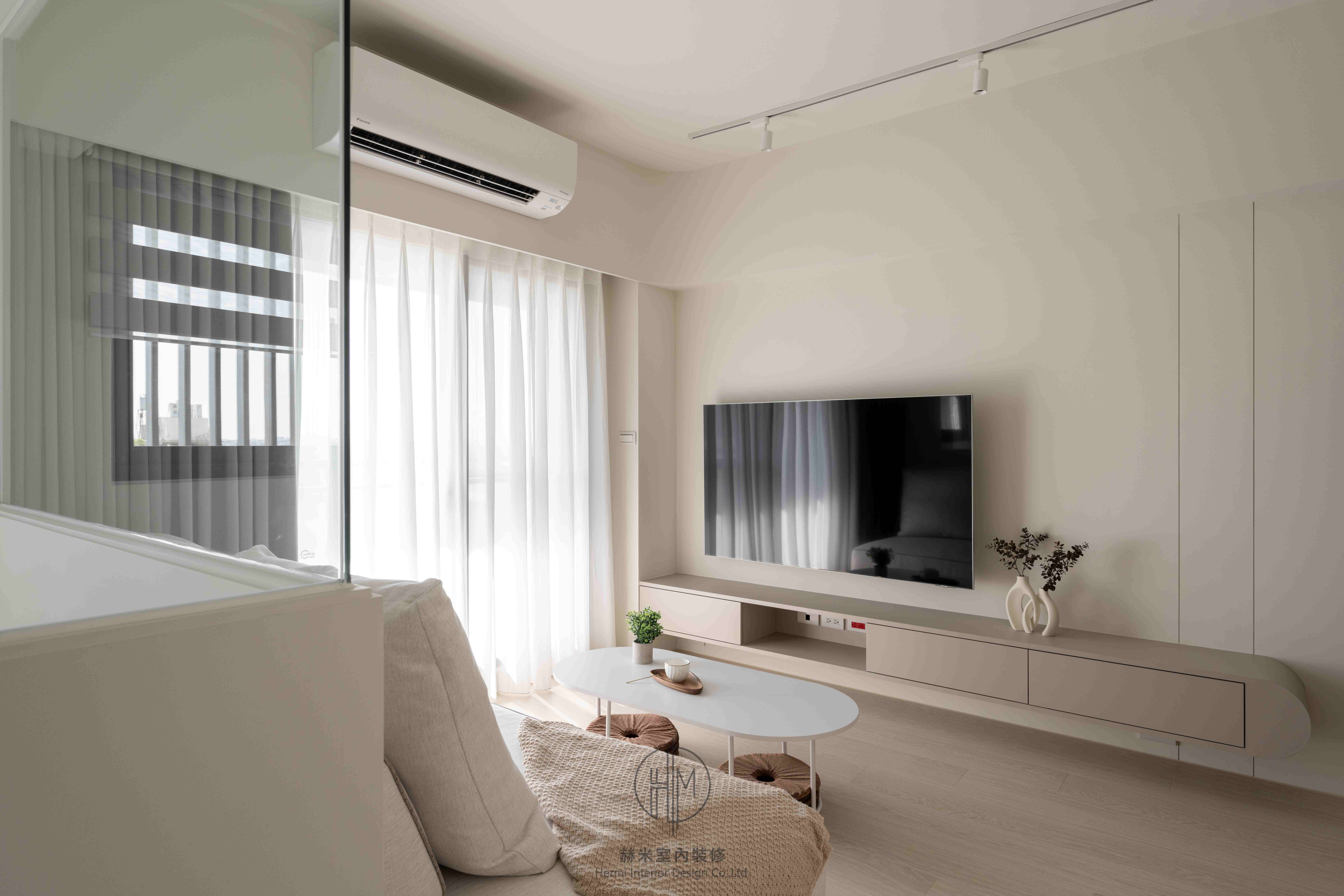 弧形電視牆全景